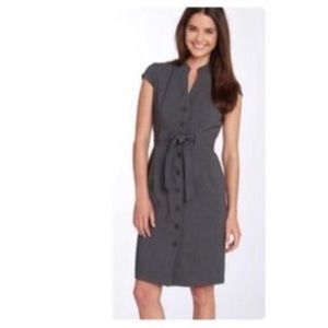 Calvin Klein gray button down belted shirt midi dress